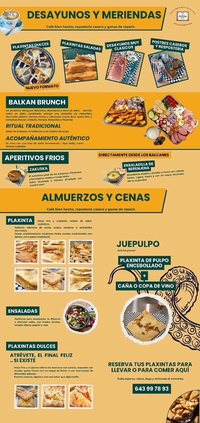 Cartel de Plaxinta Pie House: La carta en un solo cartel