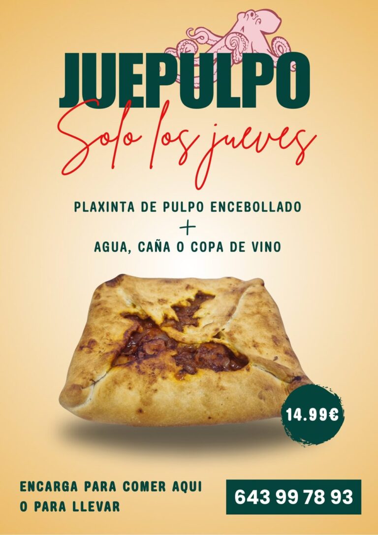 Cartel de Plaxinta Pie House: Juepulpo, solo los jueves